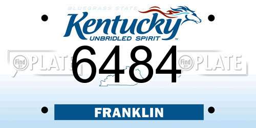 6484 Kentucky License Plate