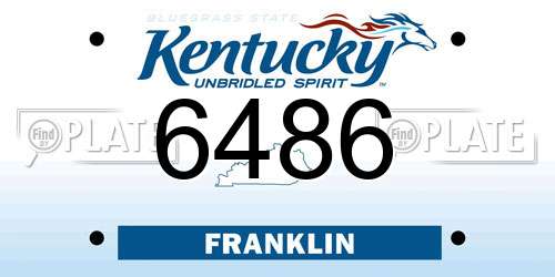 6486 Kentucky License Plate