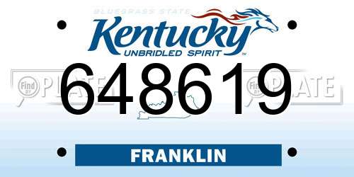 648619 Kentucky License Plate