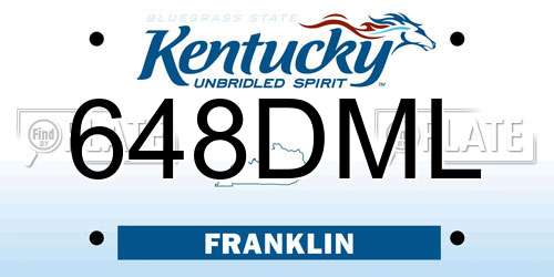 648DML Kentucky License Plate