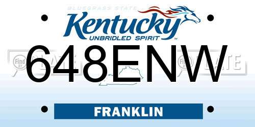 648ENW Kentucky License Plate