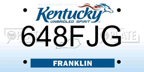 648FJG Kentucky License Plate