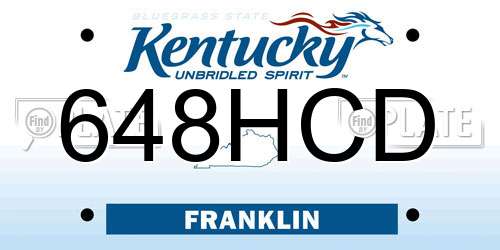 648HCD Kentucky License Plate