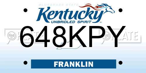 648KPY Kentucky License Plate