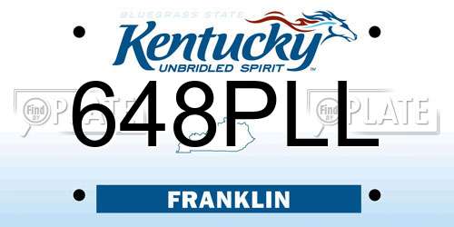 648PLL Kentucky License Plate
