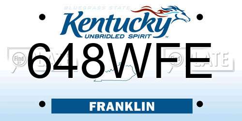 648WFE Kentucky License Plate