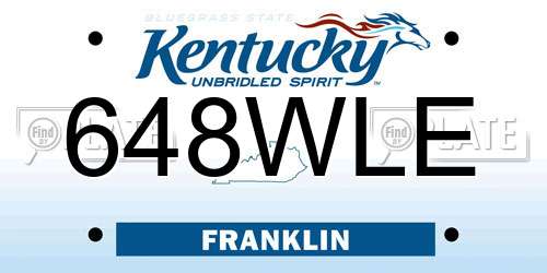 648WLE Kentucky License Plate