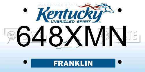 648XMN Kentucky License Plate