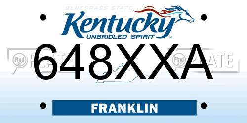 648XXA Kentucky License Plate