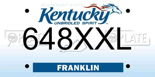648XXL Kentucky License Plate
