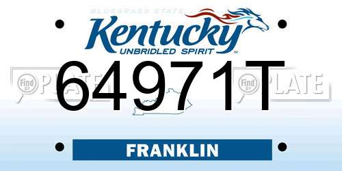 64971T Kentucky License Plate