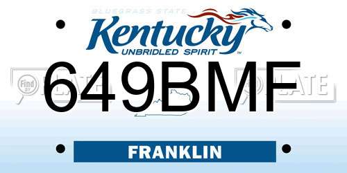 649BMF Kentucky License Plate