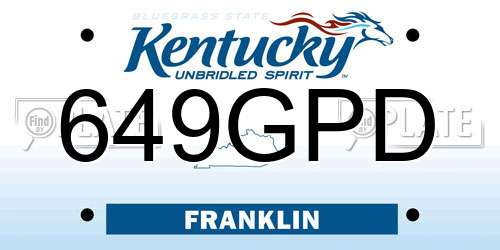 649GPD Kentucky License Plate