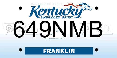 649NMB Kentucky License Plate