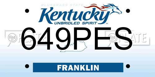 649PES Kentucky License Plate