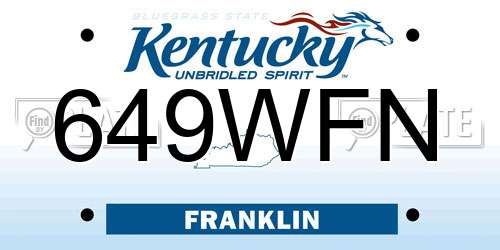 649WFN Kentucky License Plate