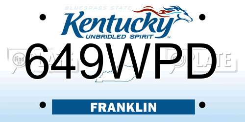 649WPD Kentucky License Plate