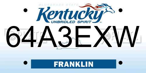 64A3EXW Kentucky License Plate