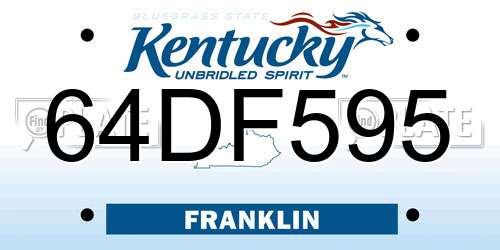 64DF595 Kentucky License Plate