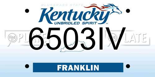 6503IV Kentucky License Plate