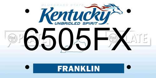 6505FX Kentucky License Plate