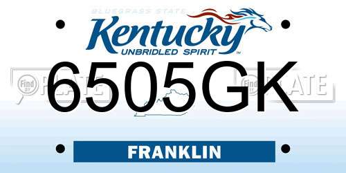 6505GK Kentucky License Plate