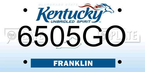 6505GO Kentucky License Plate