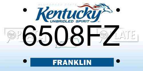 6508FZ Kentucky License Plate