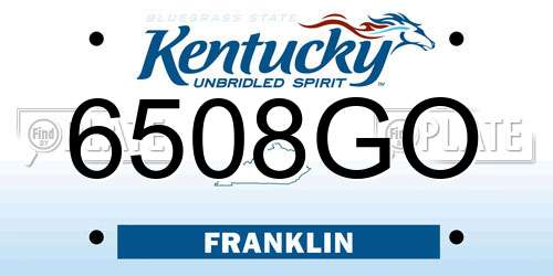6508GO Kentucky License Plate