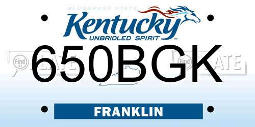 650BGK Kentucky License Plate
