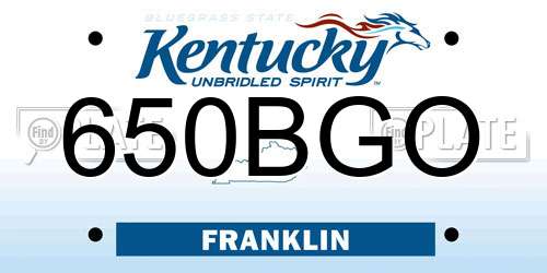 650BGO Kentucky License Plate