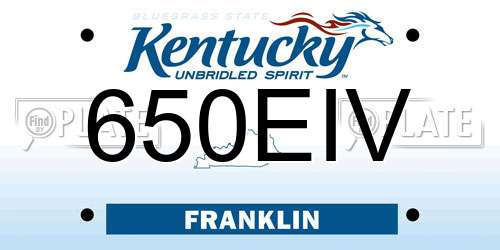 650EIV Kentucky License Plate