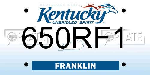 650RF1 Kentucky License Plate