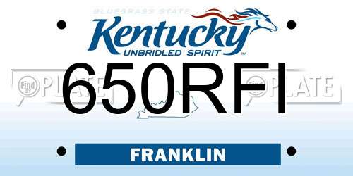 650RFI Kentucky License Plate