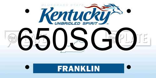 650SGO Kentucky License Plate
