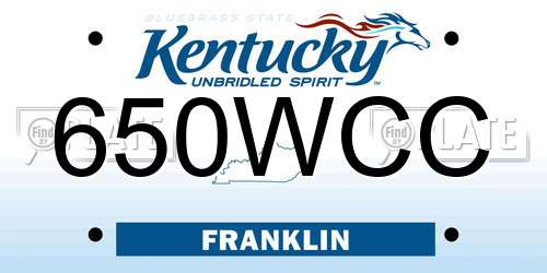 650WCC Kentucky License Plate