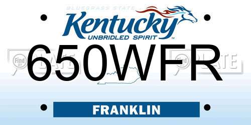 650WFR Kentucky License Plate