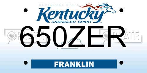 650ZER Kentucky License Plate