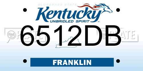 6512DB Kentucky License Plate