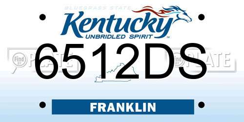 6512DS Kentucky License Plate
