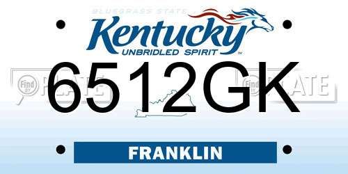 6512GK Kentucky License Plate