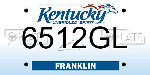 6512GL Kentucky License Plate
