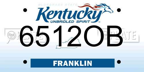 6512OB Kentucky License Plate