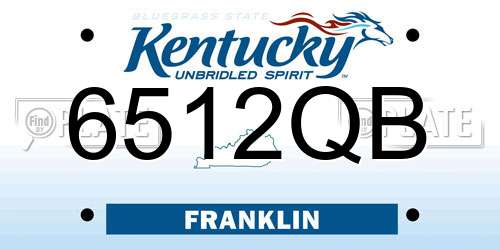 6512QB Kentucky License Plate