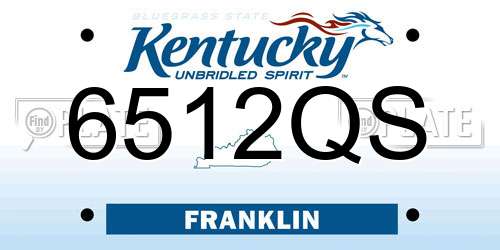 6512QS Kentucky License Plate