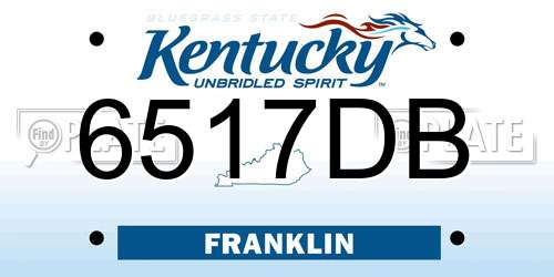 6517DB Kentucky License Plate