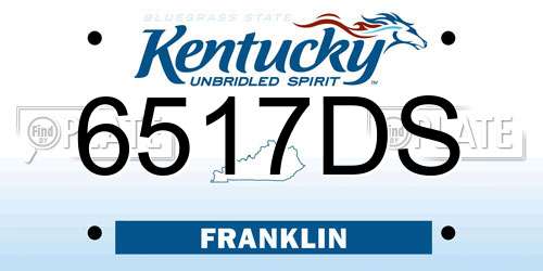 6517DS Kentucky License Plate