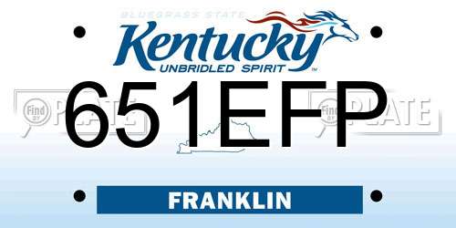 651EFP Kentucky License Plate