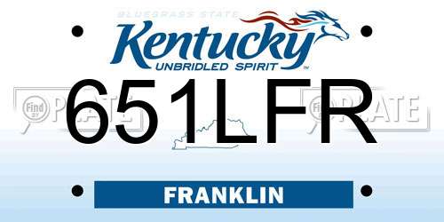 651LFR Kentucky License Plate