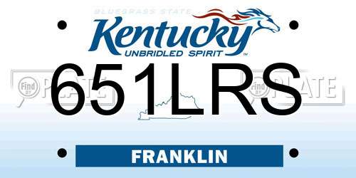 651LRS Kentucky License Plate